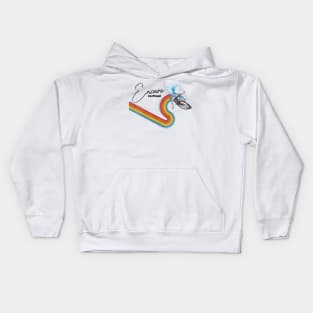 Retro 70s/80s Style Rainbow Surfing Wave Portugal Kids Hoodie